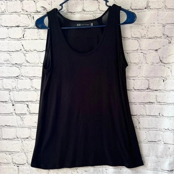 JET John Eshaya Black Ribbed Basic Tank Top‎ Size Medium/Large - Picture 1 of 5